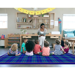 Playful Plaid Classroom Rug