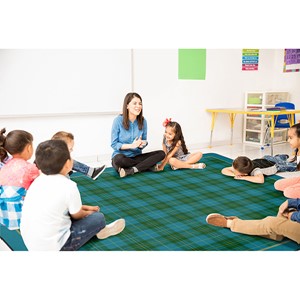 Playful Plaid Classroom Rug