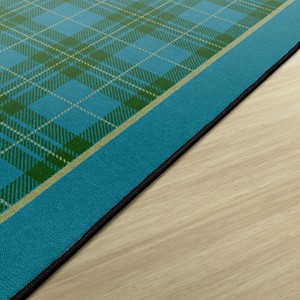 Playful Plaid Classroom Rug - Edge