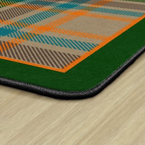 Tartan Plaid Classroom Rug - Edge