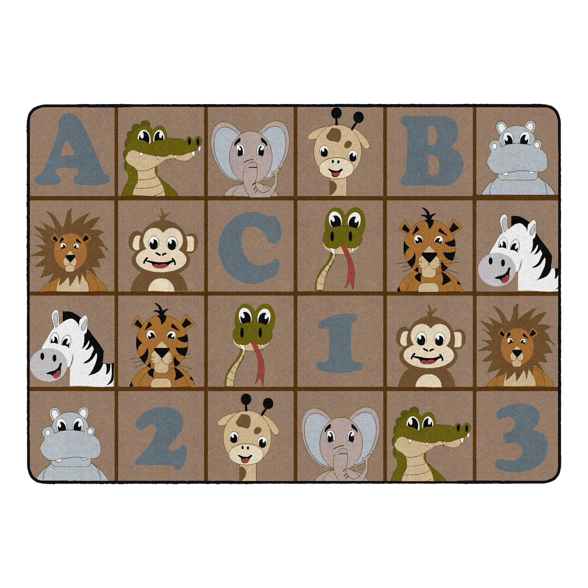 Natural ABC 123 Animal Fun Rug
