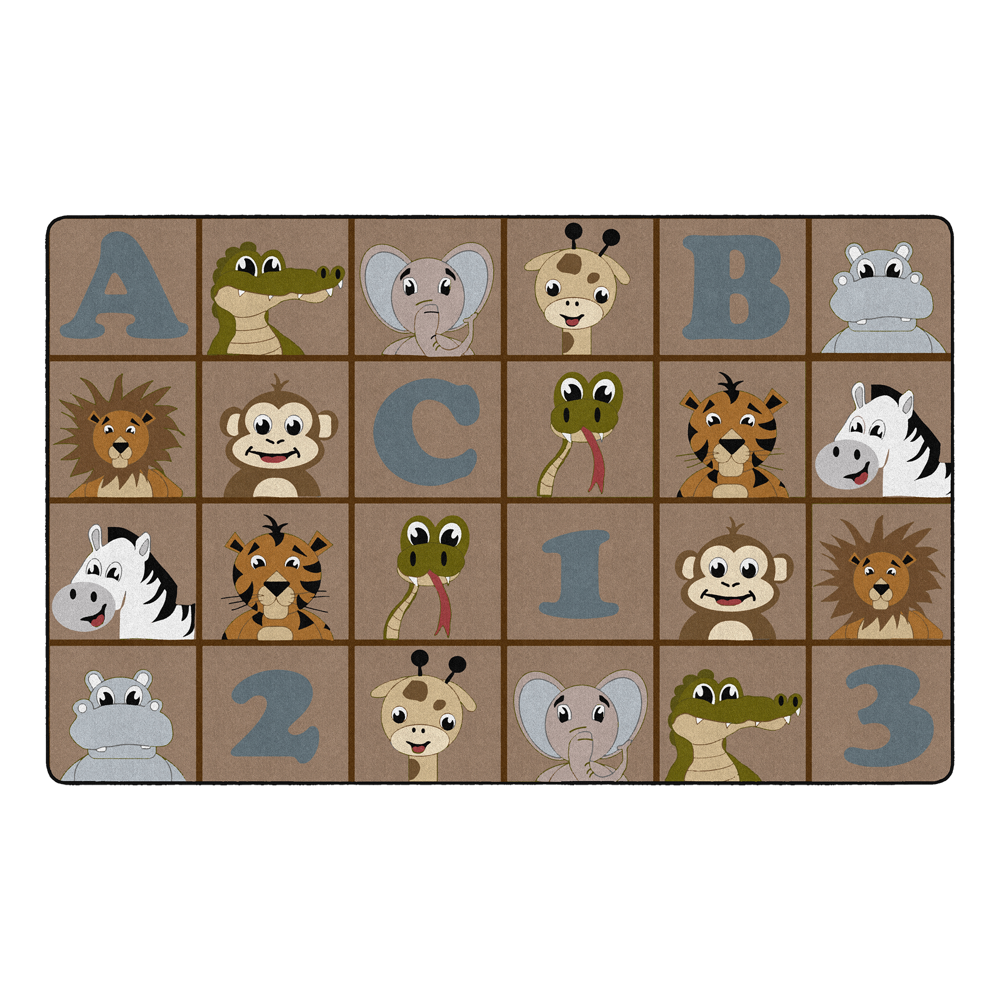 Natural ABC 123 Animal Fun Rug
