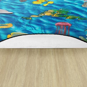 Sea Classroom Rug - Round - Backing