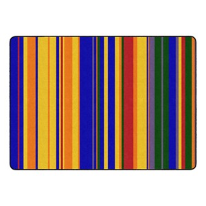Primary Color Striped Classroom Rug