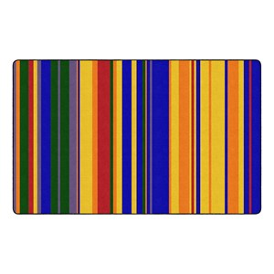 Primary Color Striped Classroom Rug