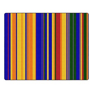 Primary Color Striped Classroom Rug