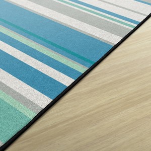 Contemporary Color Striped Classroom Rug - Rectangle - Edges