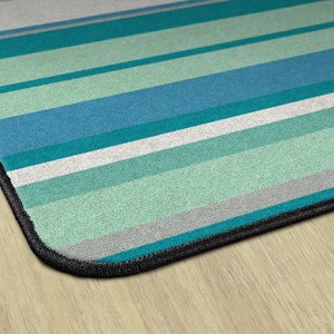Contemporary Color Striped Classroom Rug - Rectangle - Edges