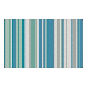 Contemporary Color Striped Classroom Rug - Rectangle (7' 6" W x 12' L)
