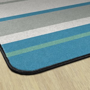 Contemporary Color Striped Classroom Rug - Rectangle - Edges