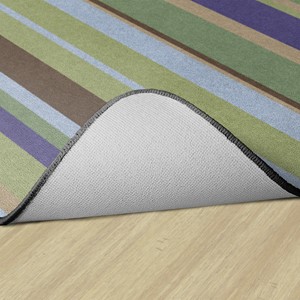 Natural Color Striped Classroom Rug - Rectangle - Backing
