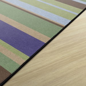 Natural Color Striped Classroom Rug