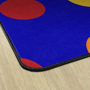 Primary Color Polka Dot Classroom Rug - Edges