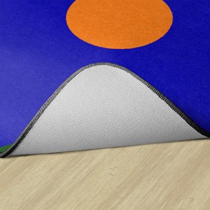 Primary Color Polka Dot Classroom Rug -- Backing
