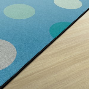 Contemporary Color Polka Dot Classroom Rug - Rectangle - Edges