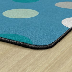Contemporary Color Polka Dot Classroom Rug - Rectangle - Backing
