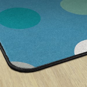 Contemporary Color Polka Dot Classroom Rug - Rectangle - Edges