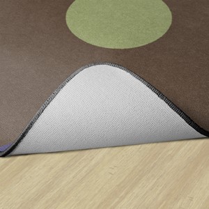 Natural Polka Dot Classroom Rug - Backing