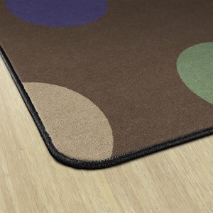 Natural Color Polka Dot Classroom Rug - Rectangle - Edges
