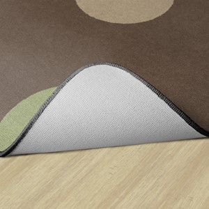 Natural Color Polka Dot Classroom Rug - Rectangle - Backing