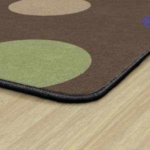 Natural Color Polka Dot Classroom Rug - Rectangle - Edges