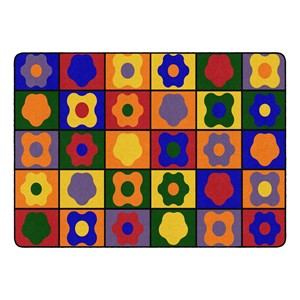 Primary Color Cog Seating Classroom Rug