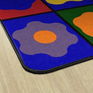Primary Color Cog Seating Classroom Rug - Edges