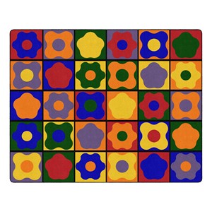 Primary Color Cog Seating Classroom Rug