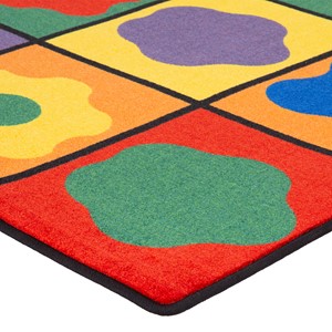 Primary Color Cog Seating Classroom Rug - Corner