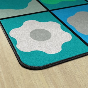 Contemporary Color Cog Seating Classroom Rug - Edges