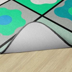 Contemporary Color Cog Seating Classroom Rug - Backing