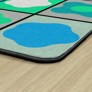 Contemporary Color Cog Seating Classroom Rug - Edges
