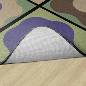 Natural Color Cog Seating Classroom Rug - Backing