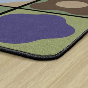 Natural Color Cog Seating Classroom Rug - Edges