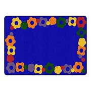 Primary Color Cog Border Classroom Rug