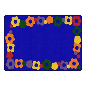Primary Color Cog Border Classroom Rug
