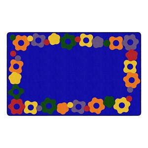 Primary Color Cog Border Classroom Rug