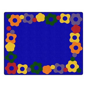 Primary Color Cog Border Classroom Rug