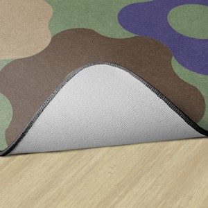 Natural Color Cog Border Classroom Rug - Backing