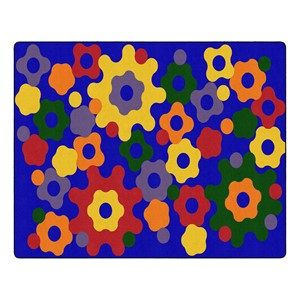 Primary Color Big Cogs Classroom Rug