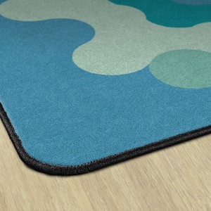 Contemporary Color Big Cogs Classroom Rug - Edges