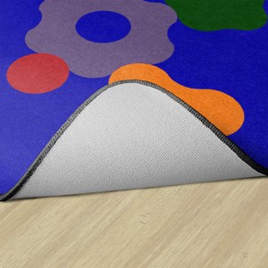 Primary Color Cog Classroom Rug - Backing
