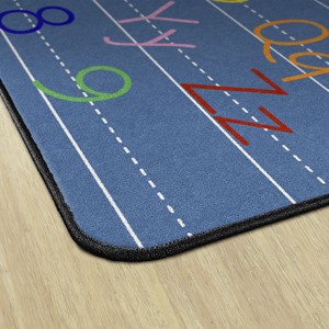 Primary Color Handwriting Classroom Rug - Edges