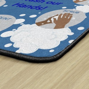 Let's Wash Our Hands! Durable Rug - Corner