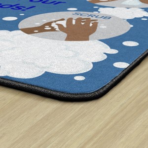 Let's Wash Our Hands! Durable Rug - Corner