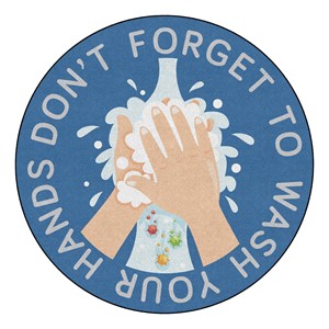 Don't Forget to Wash Your Hands Durable Rug (6' Diameter)