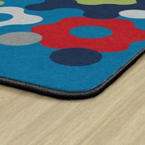 Shapes Accent Big Cogs Classroom Rug - Corner