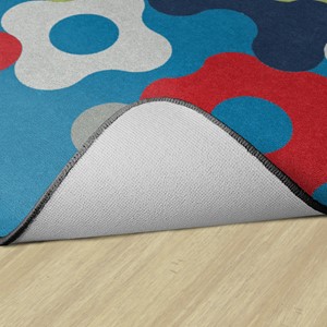 Shapes Accent Big Cogs Classroom Rug - Backing