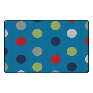 Shapes Accent Polka Dot Classroom Rug - Brilliant Blue