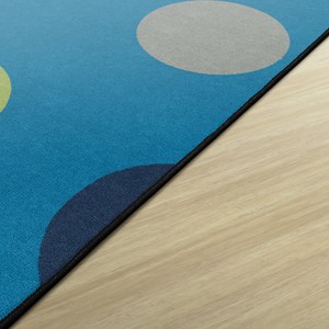 Shapes Accent Polka Dot Classroom Rug - Edge
